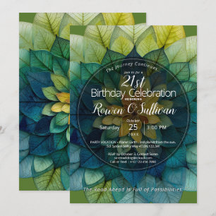 Invitation Harmonie Verdoyante   Mandala de Feuilles