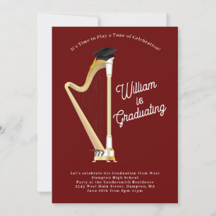 Invitation Harp Musician Graduician Party Music