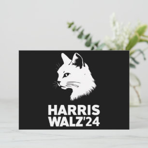 Invitation Harris Waltz 2024 Élection Drôle Chat Kamala Tim 