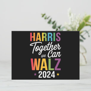 Invitation Harris Walz 2024 Kamala Ensemble nous pouvons LGBT