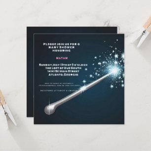 Invitation Harry Potter Baby shower de baguette magique