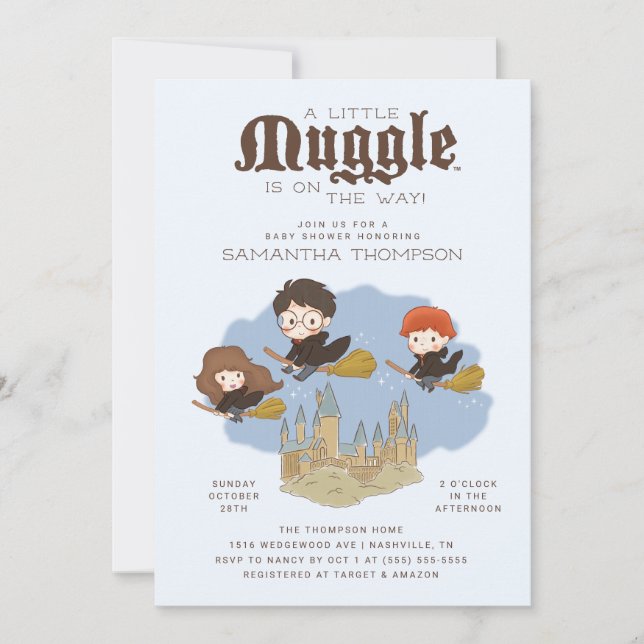 Invitation Harry Potter | Baby Shower de Moldus (Devant)