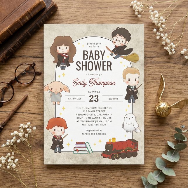 Invitation Harry Potter Caractère Baby shower magique (Créateur téléchargé)