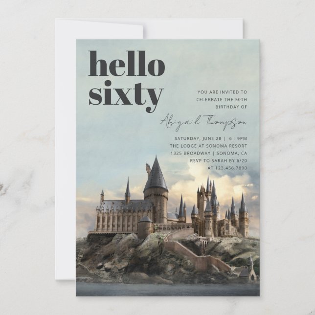 Invitation Harry Potter | Château de Hogwarts 60e anniversair (Devant)