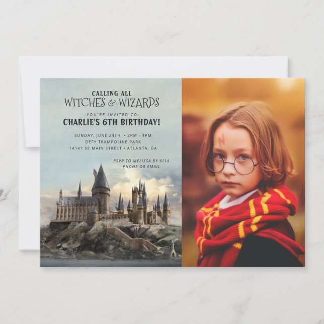 Invitation Harry Potter | Château de Poudlard Anniversaire -  (Devant)