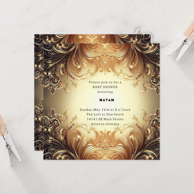 Invitation Harry Potter | Château de Poudlard Baby Shower (Devant/Arrière en situation)