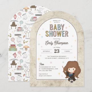 Invitation Harry Potter | Chibi Hermione Magicienne Baby Show