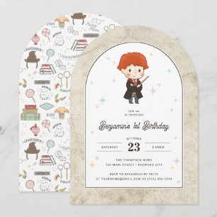 Invitation Harry Potter   Chibi Ron Weasley Magicien Annivers