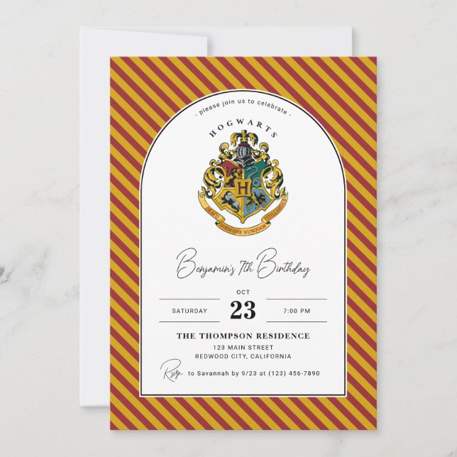 Invitation Harry Potter Cimier de Poudlard Arch Anniversaire (Devant)