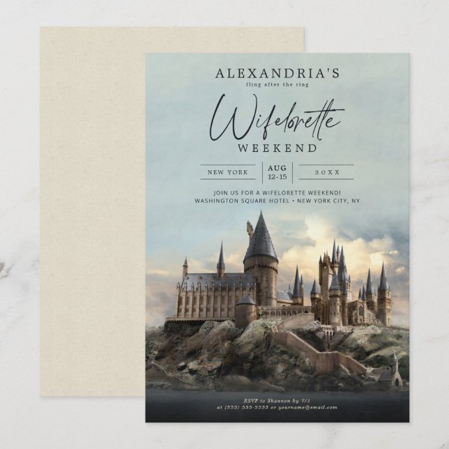 Invitation Harry Potter | Soirée Fille avant le Mariage (Devant / Derrière)