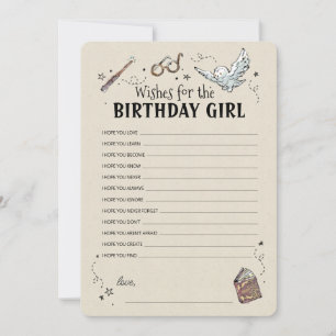 Invitation Harry Potter - Vœux pour la fille d'anniversaire