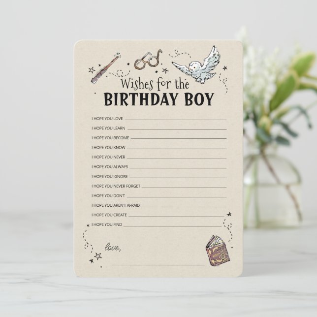 Invitation Harry Potter - Voeux pour le garçon d'anniversaire (Debout devant)