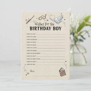 Invitation Harry Potter - Voeux pour le garçon d'anniversaire