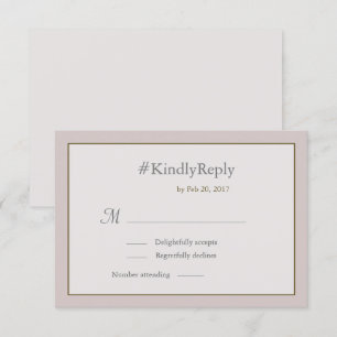 Invitation Hashtag blush rose personnalisé or doré pour répon