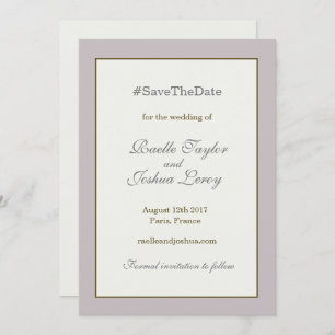 Invitation Hashtag or blush grey enregistrer la date annonce