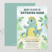 Hatching Bientôt Cute Boy Dinosaur Baby shower