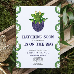 Invitation Hatching Bientôt Genre Neutral Baby shower Dragon