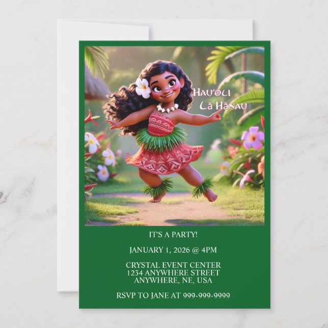 Invitation Hauʻoli Hula Princess (Devant)