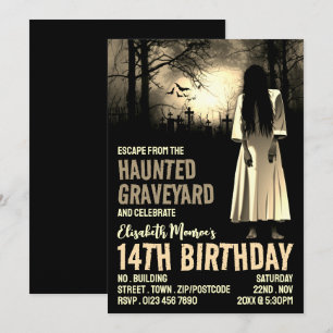 Invitation Hauné Graveyard Thème Escape Room Anniversaire