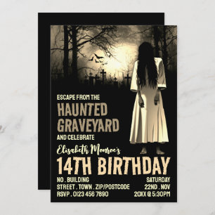 Invitation Hauné Graveyard Thème Escape Room Anniversaire
