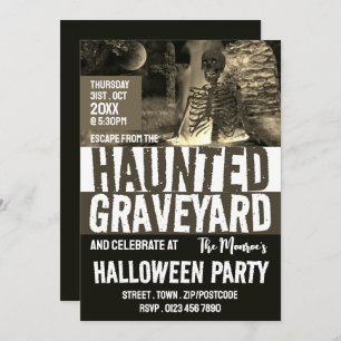 Invitation Hauné Graveyard Thème Escape Room Halloween