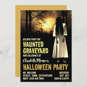 Invitation Hauné Graveyard Thème Escape Room Halloween