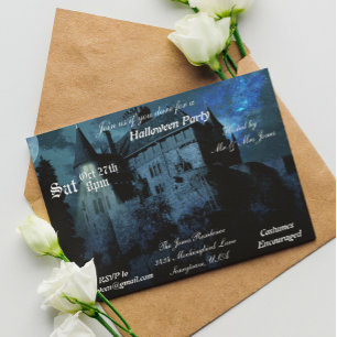 Invitation Hauné Mansion Castle House Nuit Halloween
