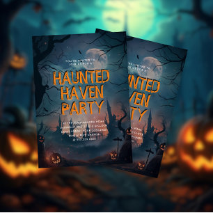 Invitation Haunted Blue Haven Halloween Party