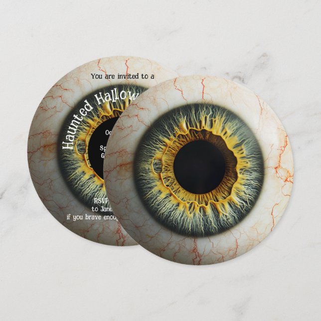 Invitation 👁️ Haunted Halloween Party! (Devant / Derrière)