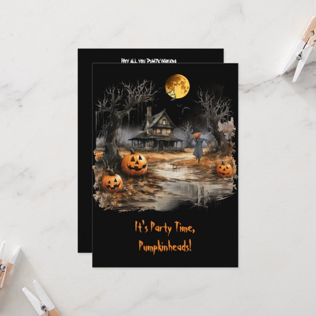 Invitation Haunted Homestead Halloween (Devant/Arrière en situation)