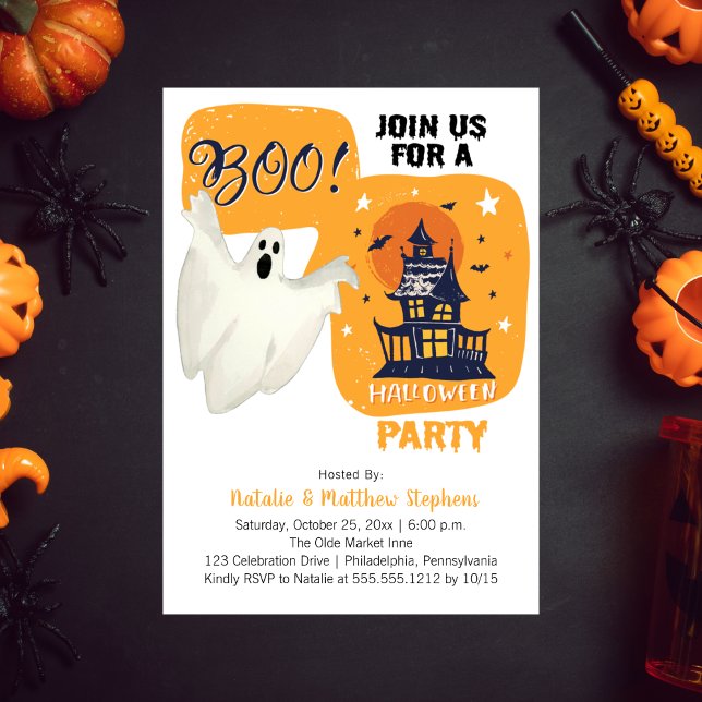 Invitation Haunted House Ghost Halloween Party (Haunted House Ghost Halloween Party Invitation)