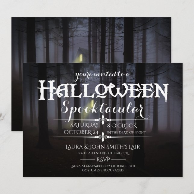 Invitation Haunted House Halloween Party (Devant / Derrière)