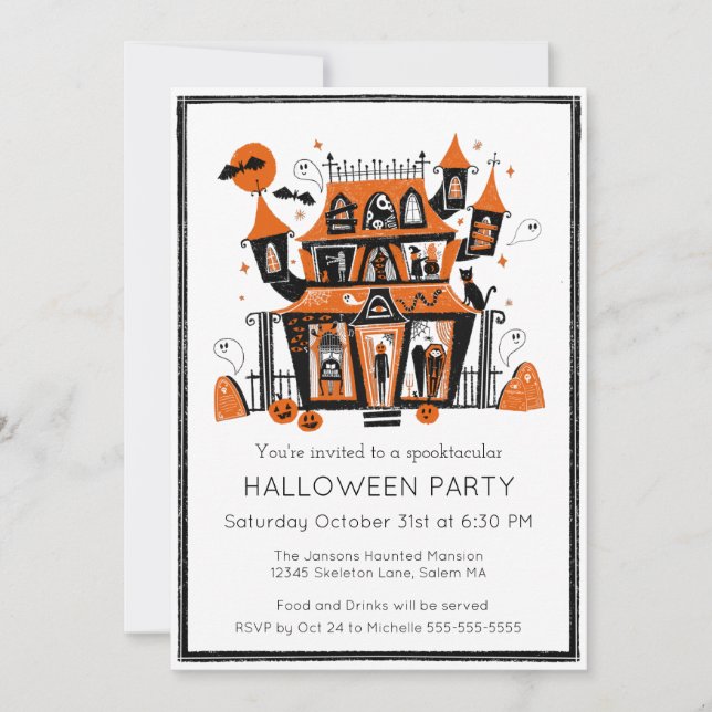 Invitation Haunted House Halloween Party (Devant)