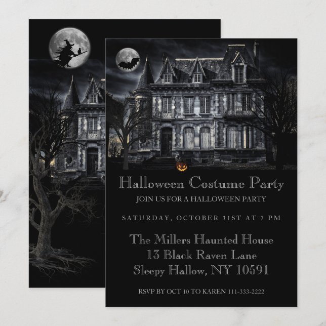 Invitation Haunted House Halloween Party (Devant / Derrière)