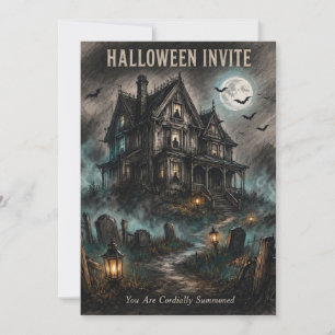Invitation Haunted House Social • Manoir Victorien Halloween