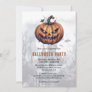 Invitation Haunted Mansion Citrouille Éffrayant Parti Hallowe