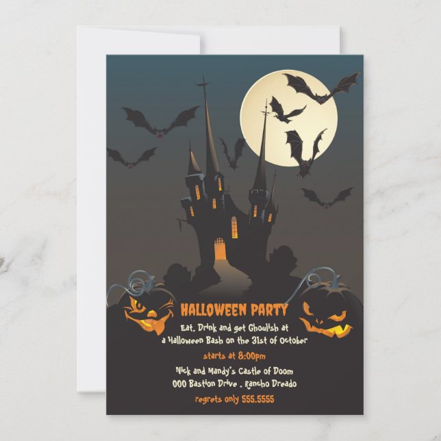 Invitation Haunted Mansion fête d'Halloween (Devant)