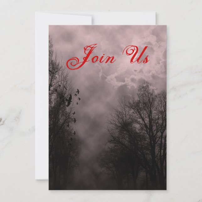 Invitation Haunted Sky Custom Halloween Modèle d'invitation (Devant)