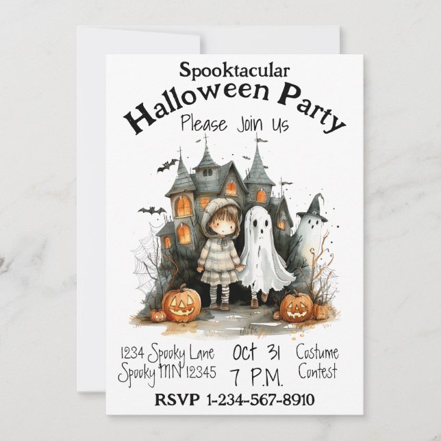 Invitation Haunted Whimsy Halloween Party (Devant)