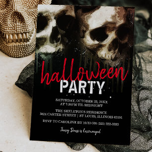 Invitation Haunting Skull affronte la fête d'Halloween