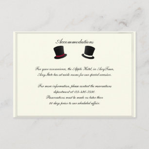 Invitation Haut chapeaux et Cravates de Bow Mariage gay Insér