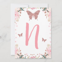 Haute Chaise Papillon rose 1er Anniversaire Lettre