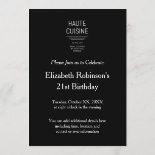 Invitation Haute cuisine française drôle de chef