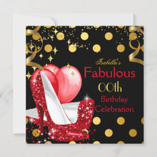 Invitation Hautes Chaussures à Talons Rouges qui Brillent Or