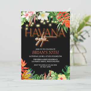 Invitation Havana Nights, Havana Nights Party, Tropical Invit