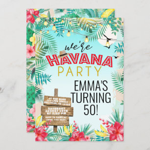 Invitation Havana Nights Retro Tropical Floral