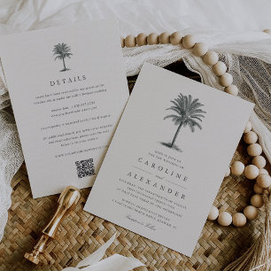 Invitation Havana Palm   Palm Tree Vintage tout en un Mariage