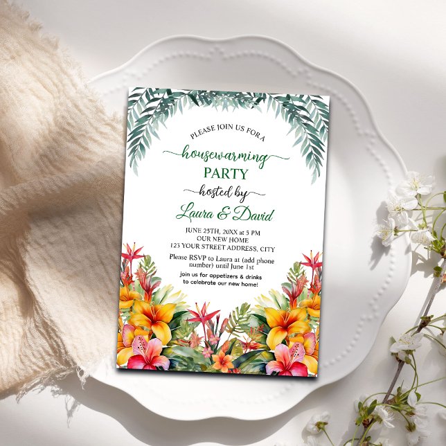 Invitation Hawaïen Exotic Floral House Party (Créateur téléchargé)