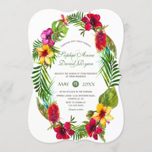 Invitation Hawaïen radiant Tropical Floral Mariage