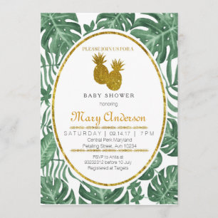 Invitation hawaïenne de baby shower d'ananas